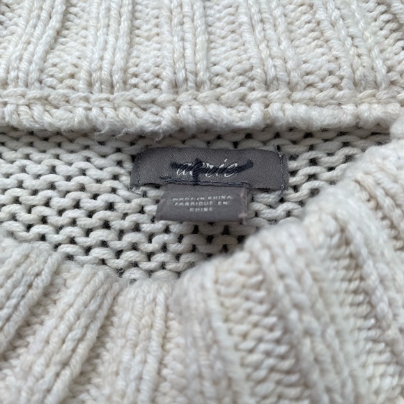 Aerie White and Pink Crew Neck Sweater Soft Knit medium - Picture 6 of 11